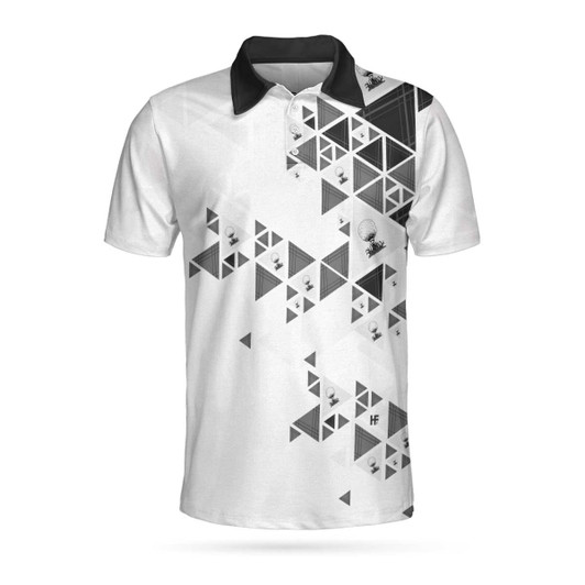 I Don't Get Older I Level Up Golf Polo Shirt, Black And White Geometric Golf Shirt For Men