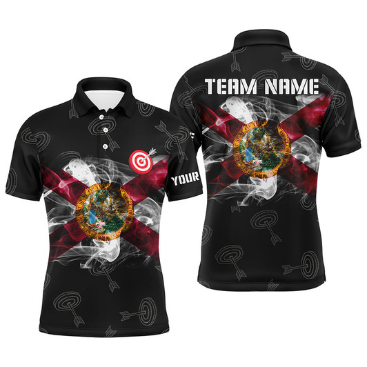Personalized Archery Florida Flag Polo Shirts For Men Custom Patriotic Team Archery Jerseys