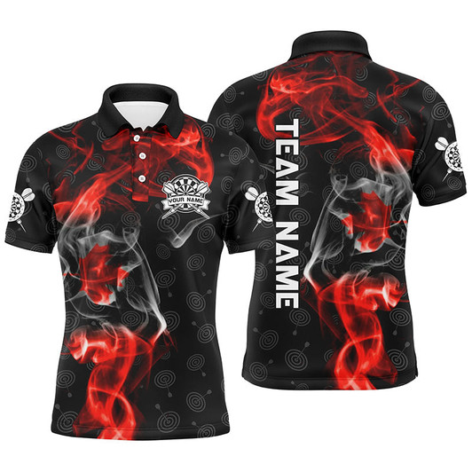 Custom Smoky Canada Flag Mens Darts Polo Shirt Custom Patriotic Darts Shirt For Men Dart Jerseys