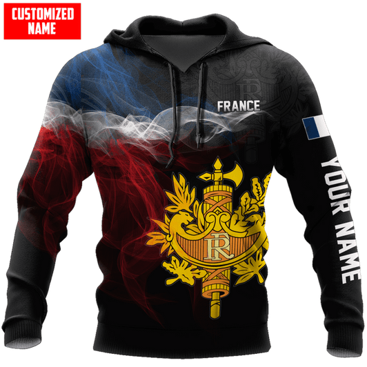 FUNSTUFFPRINT Personalized France Smoke Line  3D Baseball Jacket Hoodie and Zip Hoodie