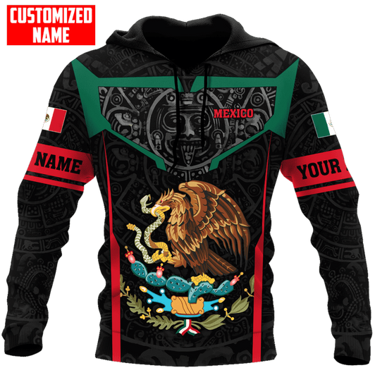 FUNSTUFFPRINT   Personalized Mexico Aztec Calendar Frame Unisex  3D Baseball Jacket Hoodie and Zip Hoodie