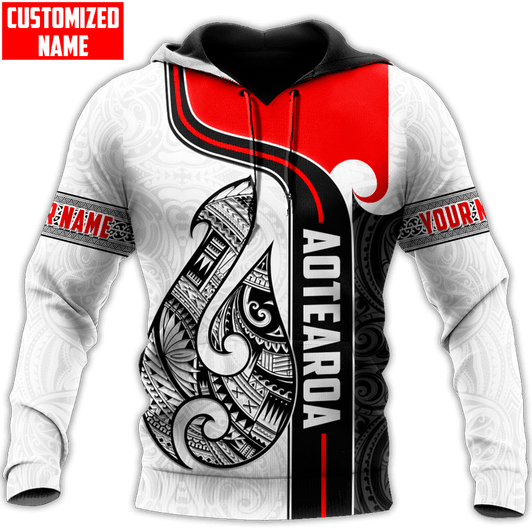 FUNSTUFFPRINT Personalized New Zealand Aotearoa Maori Fish Hook  3D Baseball Jacket Hoodie and Zip Hoodie