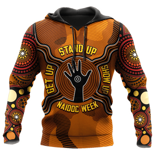 FUNSTUFFPRINT Aboriginal Naidoc Week Hand Land Get Up Stand Up Show Up  3D Baseball Jacket Hoodie and Zip Hoodie