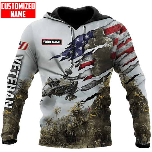 FUNSTUFFPRINT  Customized Name Helicopter and Veteran All Over Printed Unisex  3D Hoodie and Zip Hoodie