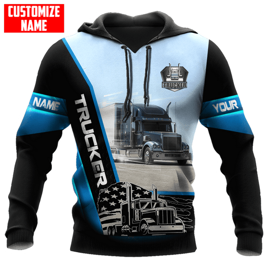 FUNSTUFFPRINT Personalized Trucker Hoodie MHBM  3D Hoodie and Zip Hoodie