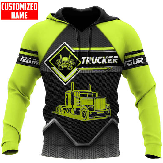 FUNSTUFFPRINT Personalized Trucker Hoodie NHBM  3D Hoodie and Zip Hoodie
