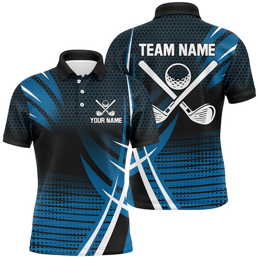 Custom Mens golf polo shirt custom cool golf shirts, golfing gifts for team | Blue