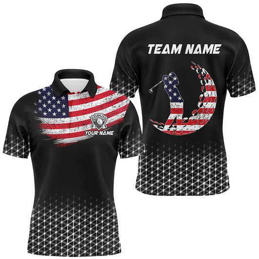Custom Mens golf polo shirts custom American Flag patriotic golf outfits men, best golf gifts