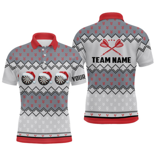 Personalized Darts Christmas Santa Mens Polo Shirt Custom Darts Shirt For Men Dart Jersey