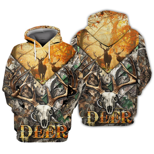 FUNSTUFFPRINT Deer Hunting  3D Hoodie and Zip Hoodie