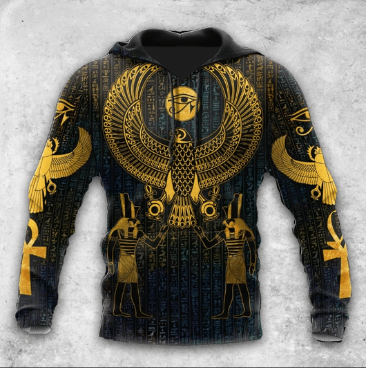 FUNSTUFFPRINT Hieroglyphics Ancient Egypt 3D Hoodie and Zip Hoodie