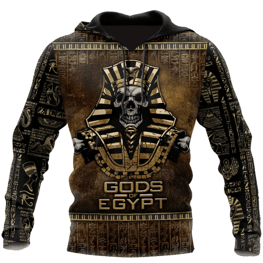 FUNSTUFFPRINT Pharaoh Skull Ancient Egypt 3D Hoodie and Zip Hoodie