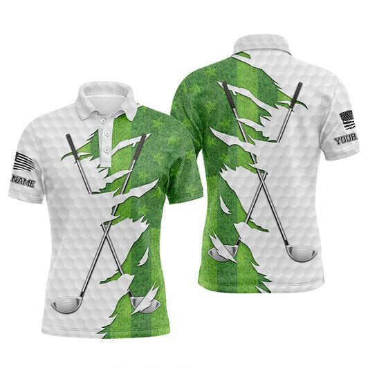 Custom Green golf grass men golf polo shirts custom golf clubs performance shirts golf outfit men
