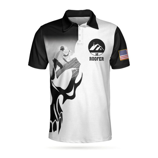 Roofer Proud Skull Black And White Men Polo Shirt, If You Think You Can Do My Job Polo Shirt, Best Roofer Shirt For Male