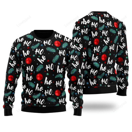 FUNSTUFFPRINT Funny Santa Laughing Merry Christmas Ugly Christmas Sweater For Men & Women Adult Ugly Sweater