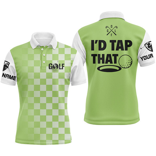 Custom Golf Men Polo Shirt - Funny Custom Name Apparel - Personalized Gift For Golf Lover, Team, Golfers, Husband, Boyfriend - I'd Tap That