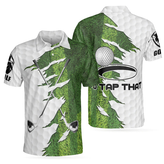 Custom Green Golf Course Polo Shirt, I'd Tap That Golf Polo Shirt For Men, Gift Idea For Male Players, Gift For Golfers