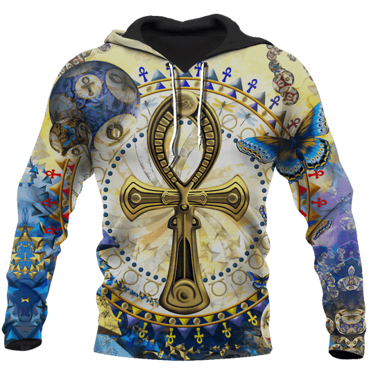 FUNSTUFFPRINT All Over Ankh Egypt 3D Hoodie and Zip Hoodie
