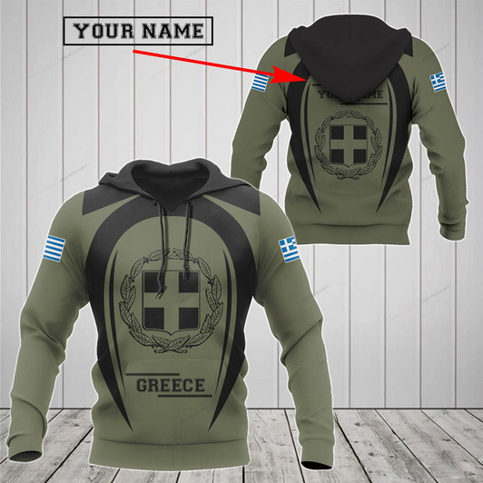 FUNSTUFFPRINT Customize Greece Black Coat Of Arms 3D Hoodie and Zip Hoodie