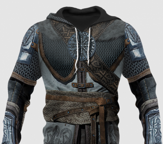 FUNSTUFFPRINT Viking 3D Hoodie Viking Armor   3D Hoodie and Zip Hoodie