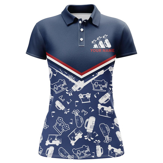 Custom Womens Golf Polo Shirts Custom Name Navy Golf Equipment Seamless, Personalized Golf Shirts For Women
