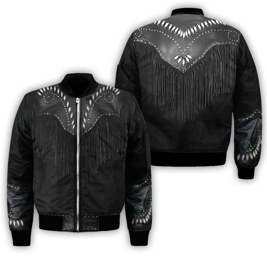 FUNSTUFFPRINT Cowboy Jacket Cosplay 3D Over Printed Unisex 3D Bomber Jacket S3BJ-10000