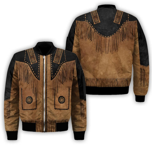 FUNSTUFFPRINT Cowboy Jacket Cosplay 3D Over Printed Unisex 3D Bomber Jacket S3BJ-10002