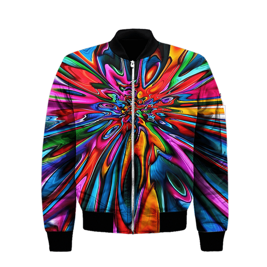FUNSTUFFPRINT Hippie Bomber Jacket For Men And Women TQH.S 3D Bomber Jacket S3BJ-10011