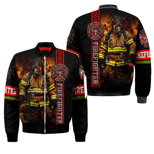 FUNSTUFFPRINT Firefighter Bomber Jacket For Men And Women TNA 3D Bomber Jacket S3BJ-10012