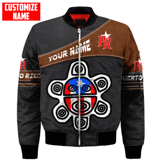 FUNSTUFFPRINT Customize Name Puerto Rico Bomber Jacket For Men And Women 3D Bomber Jacket S3BJ-10025