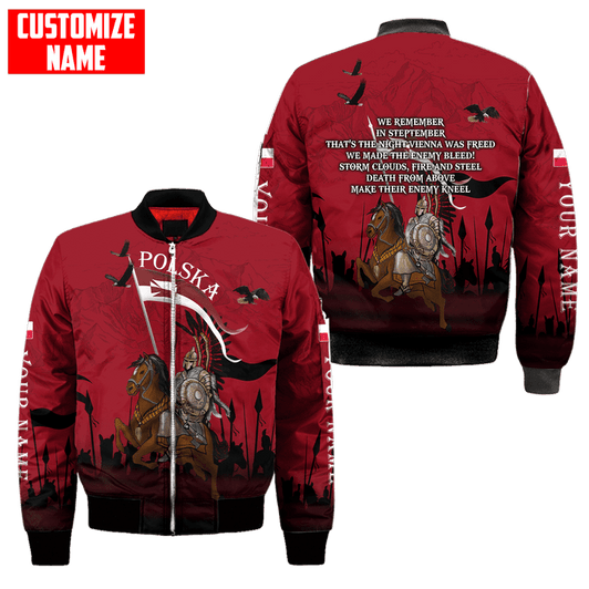FUNSTUFFPRINT Premium Bomber Jacket Winged Hussars 3D All Over Print 3D Bomber Jacket S3BJ-10039
