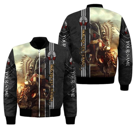 FUNSTUFFPRINT Premium Bomber Jacket Polish Winged Hussars 3D All Over Print 3D Bomber Jacket S3BJ-10043