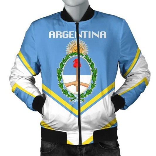 FUNSTUFFPRINT Argentina Coat Of Arms Men Bomber Jacket Lucian Style J5W Bomber Jacket 3D Bomber Jacket