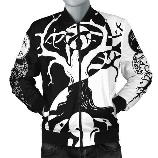 FUNSTUFFPRINT Bomber Jacket – Ying Yang Celtic Tree A21 Bomber Jacket 3D Bomber Jacket
