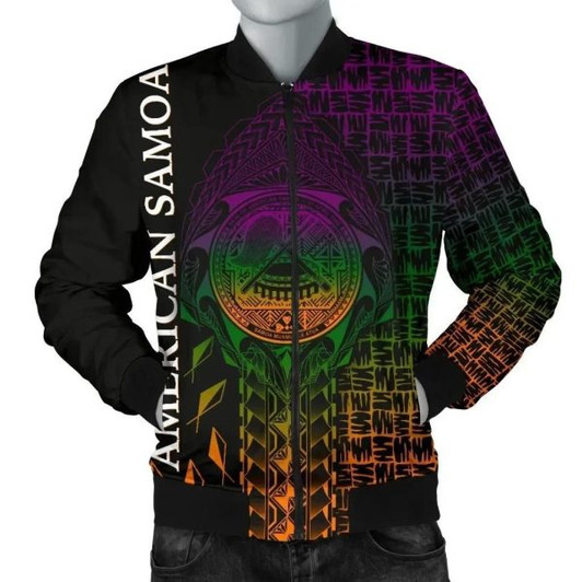 FUNSTUFFPRINT Bomber Jacket American Samoa – AS Seal Rocket Style – BN18 Bomber Jacket 3D Bomber Jacket