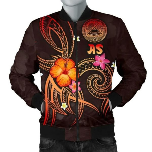 FUNSTUFFPRINT Bomber Jacket American Samoa Polynesian – Legend of American Samoa (Red) – BN15 3D Bomber Jacket
