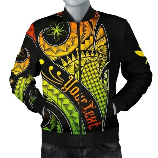 FUNSTUFFPRINT Bomber Jacket Hawaii Personalised – Hawaii Polynesian Decorative Patterns 3D Bomber Jacket