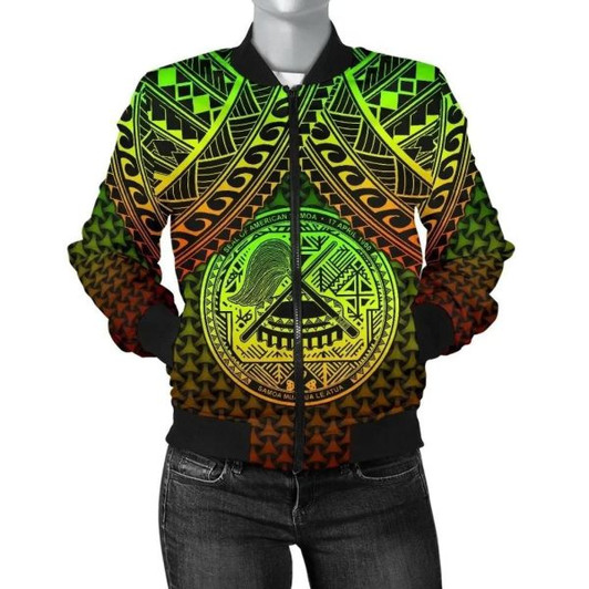 FUNSTUFFPRINT Bomber Jacket Polynesian American Samoa – Reggae Vintage Polynesian Patterns 3D Bomber Jacket