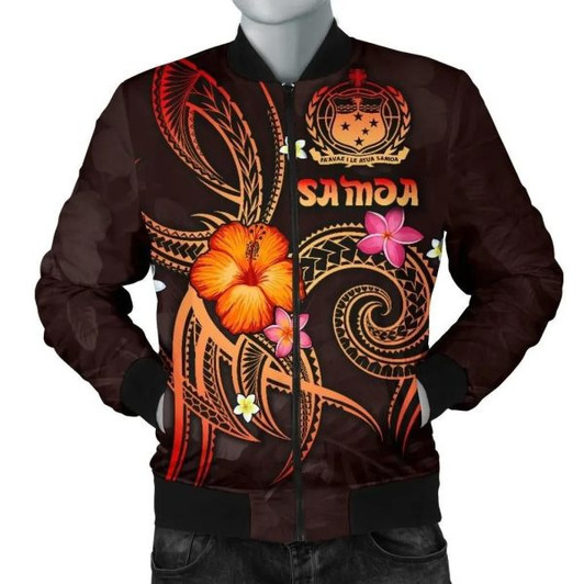 FUNSTUFFPRINT Bomber Jacket Polynesian Hawaii – Legend of Samoa (Red) 3D Bomber Jacket