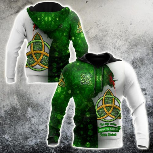 FUNSTUFFPRINT Irish St.Patrick 3D All Over Hoodie Jesus Irish Rebel In My Vain  3D Hoodie and Zip Hoodie