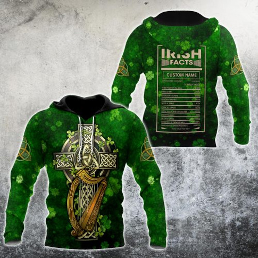 FUNSTUFFPRINT Personalized Irish Facts  3D Hoodie and Zip Hoodie