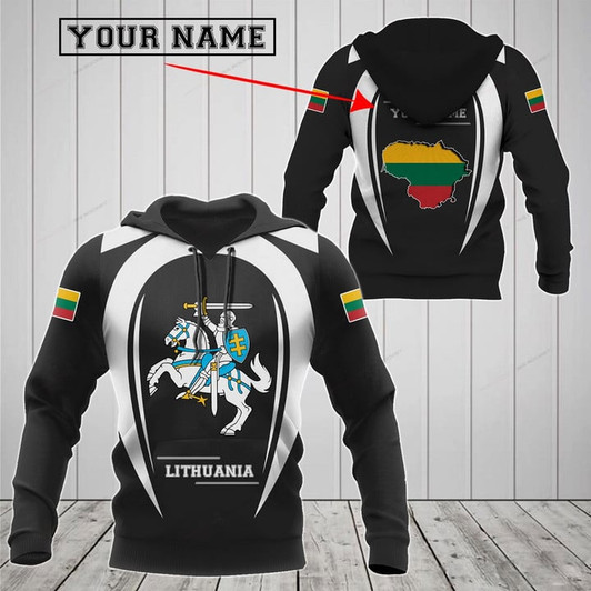 FUNSTUFFPRINT  Customize Lithuania Map & Coat Of  3D Hoodie and Zip Hoodie