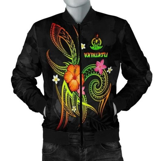 FUNSTUFFPRINT Bomber Jacket Vanuatu Polynesian – Legend of Vanuatu (Reggae) 3D Bomber Jacket