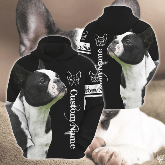 FUNSTUFFPRINT Customize Boston Terrier   3D Hoodie and Zip Hoodie