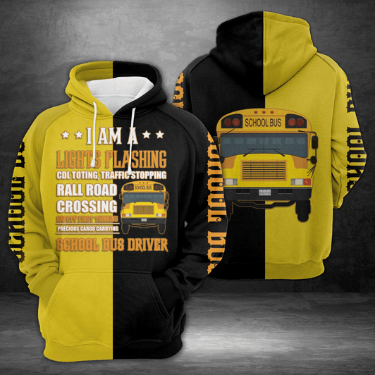 FUNSTUFFPRINT Bus Driver   3D Hoodie and Zip Hoodie
