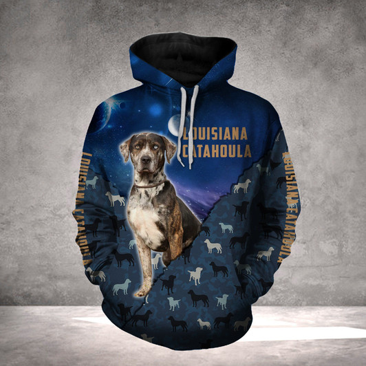 FUNSTUFFPRINT LAH Catahoula Leopard Dog 3D Hoodie and Zip Hoodie