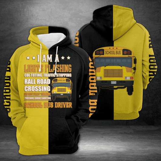 FUNSTUFFPRINT Bus Driver Clothing I Am A School Bus Driver 3D Hoodie and Zip Hoodie