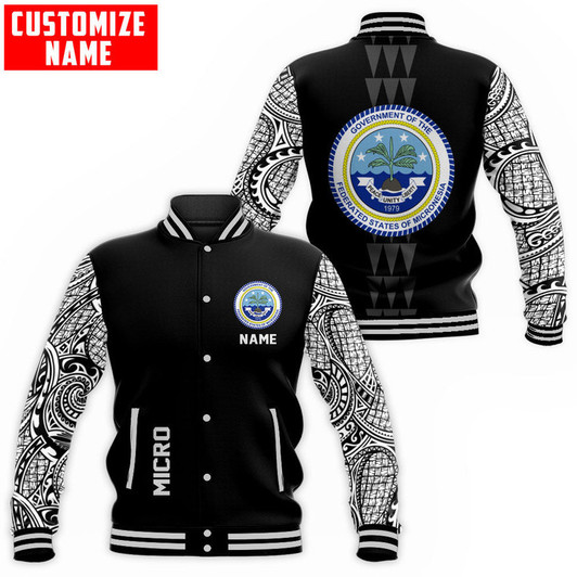 FUNSTUFFPRINT Customize Amazing Polynesian Micro 3D Baseball Jacket S3VJ-10020