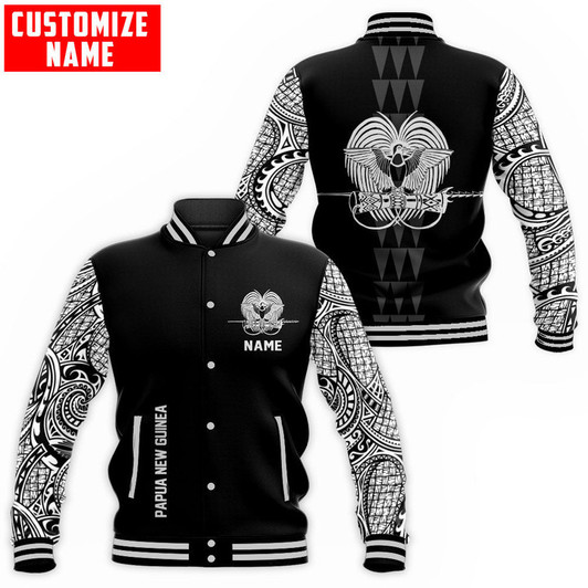 FUNSTUFFPRINT Customize Amazing Polynesian Papua New Guinea 3D Baseball Jacket S3VJ-10025