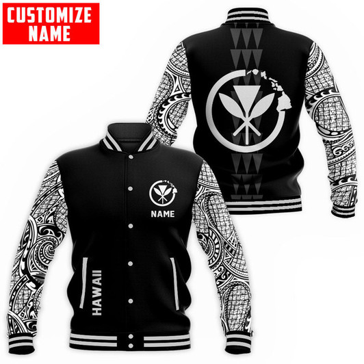 FUNSTUFFPRINT Customize Amazing Polynesian Hawaii 3D Baseball Jacket S3VJ-10026